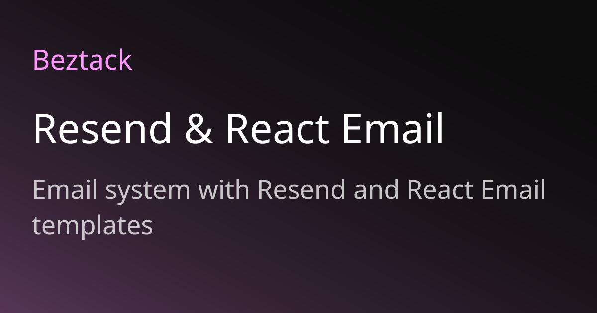 Resend Code Interface Example Using Email Resend & React Email